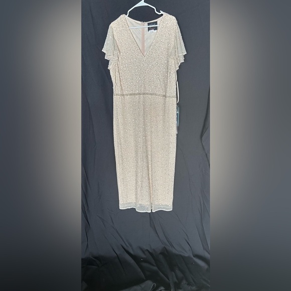 Mac Duggal 10810 NWOT Ruffle Sleeves Beaded Dress - Picture 4 of 9